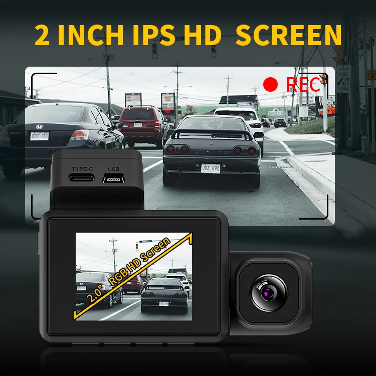 2.0 inch mini 4k wifi gps 3 channel night vision dash cam front and rear and inside dashcam 3 lens car dvr 4k dashcam