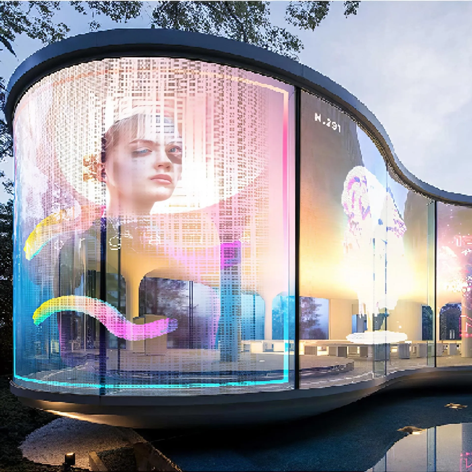 Film Transparent Window Glass P8 LED Display Easy Installation Flexible Indoor Advertising Screen SDK Led Wall Panel Indoor