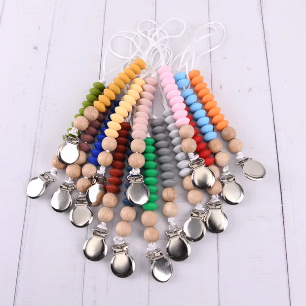 Factory Direct Nipple Clips Eco Friendly Jewelry Making Beads Pacifier Chain For Babies