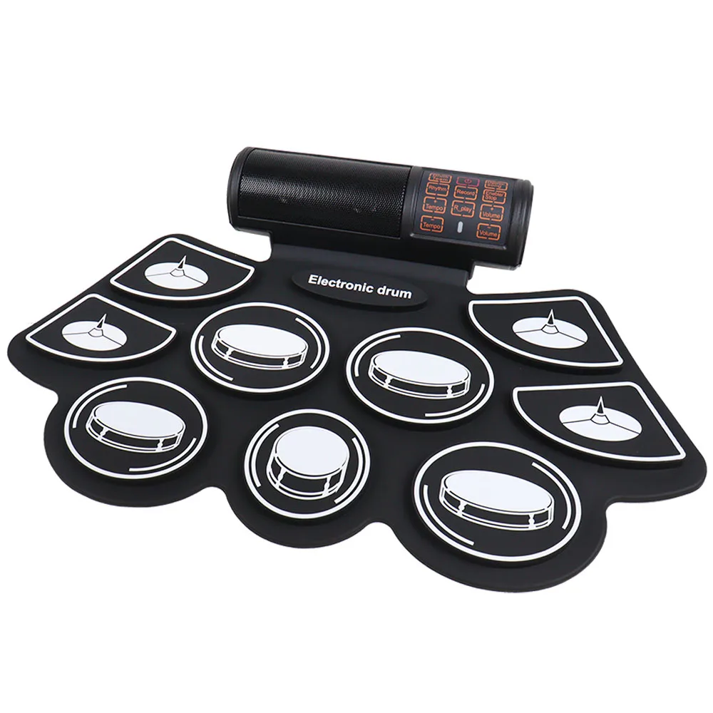 HQC3 silicone roll up drum kid drum set toy musical instrument foldable hand drum musical instrument for practice