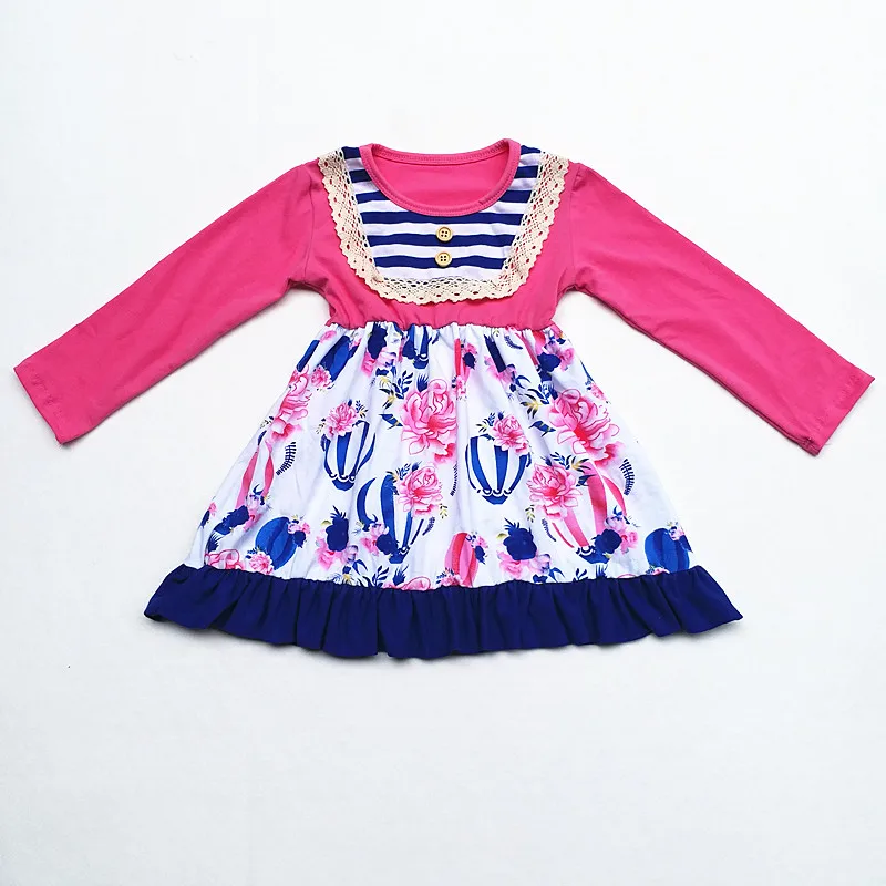 
Kids frock dress for 12 years old girls cotton frock design floral lace design dress for spring and winter festival clothes 