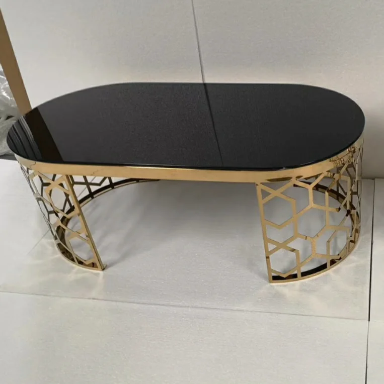 stainless steel modern smart luxury round marble coffee table