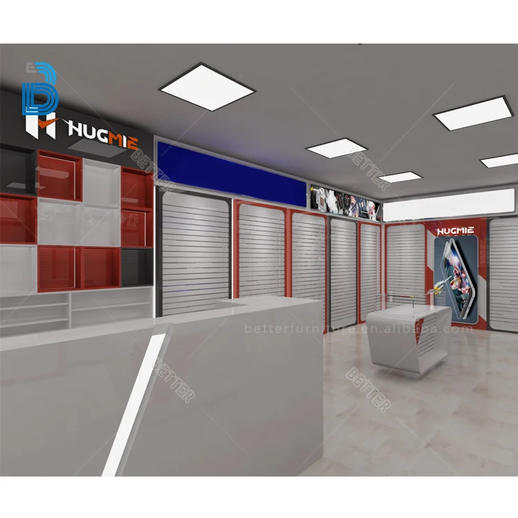 High end mobile phone accessories shop interior decoration design