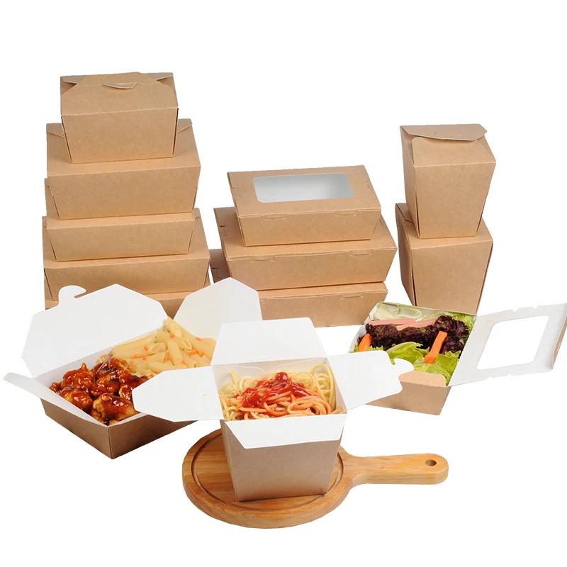 full automatic Kraft packaging food salad take away box making machine