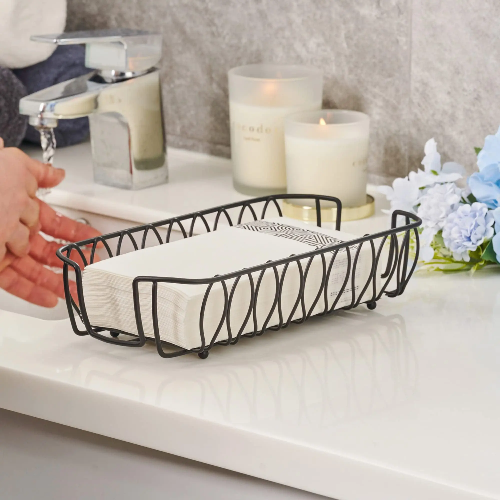 Napkin Holder for Bathroom - Paper Hand Towel Storage Tray, Napkin Holder for Table, Bathroom Hand Towel Holder