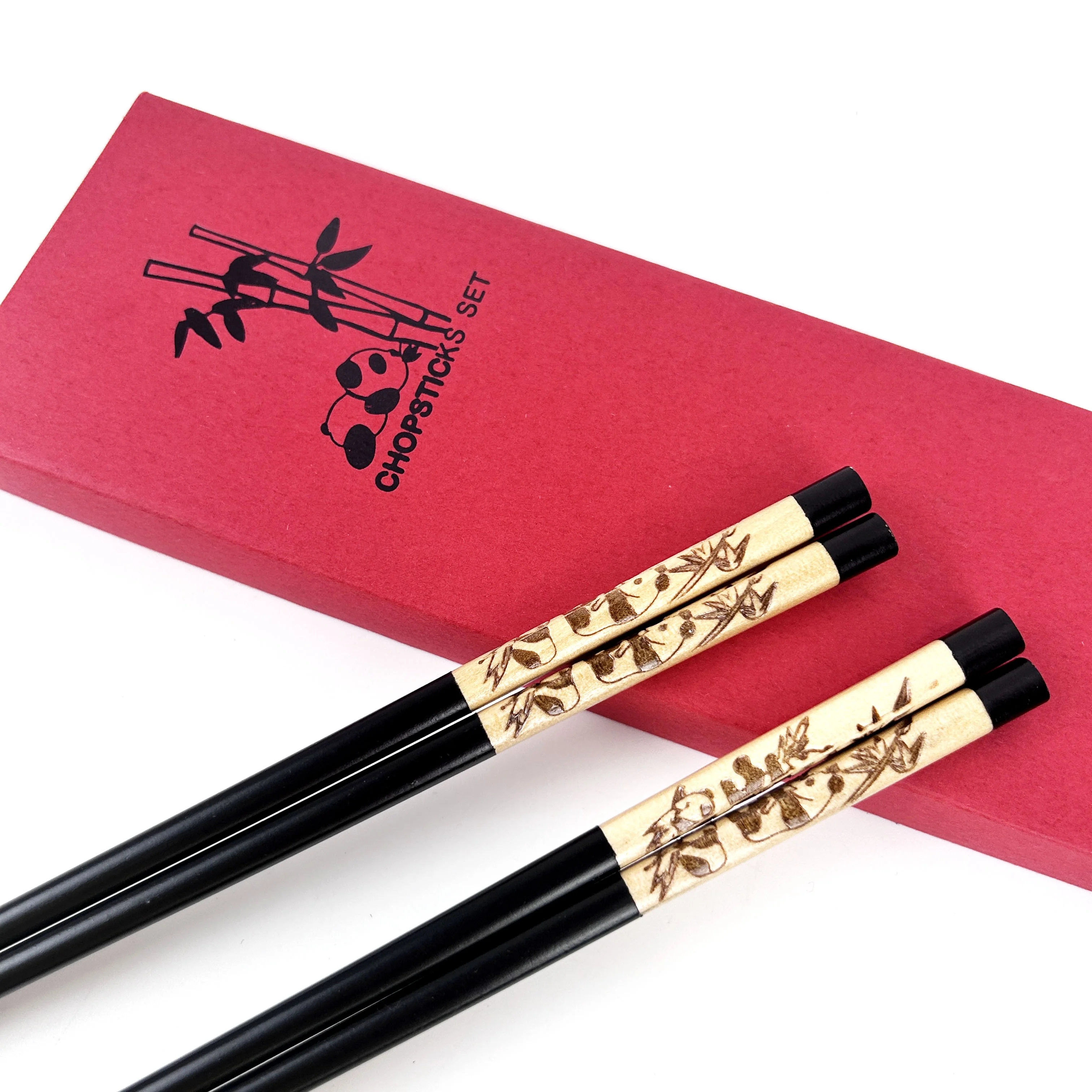 Chopsticks Reusable Panda Gifts With Cute Chopstick Rest engrave chinese panda Chopsticks  Anniversary Gift for Couple