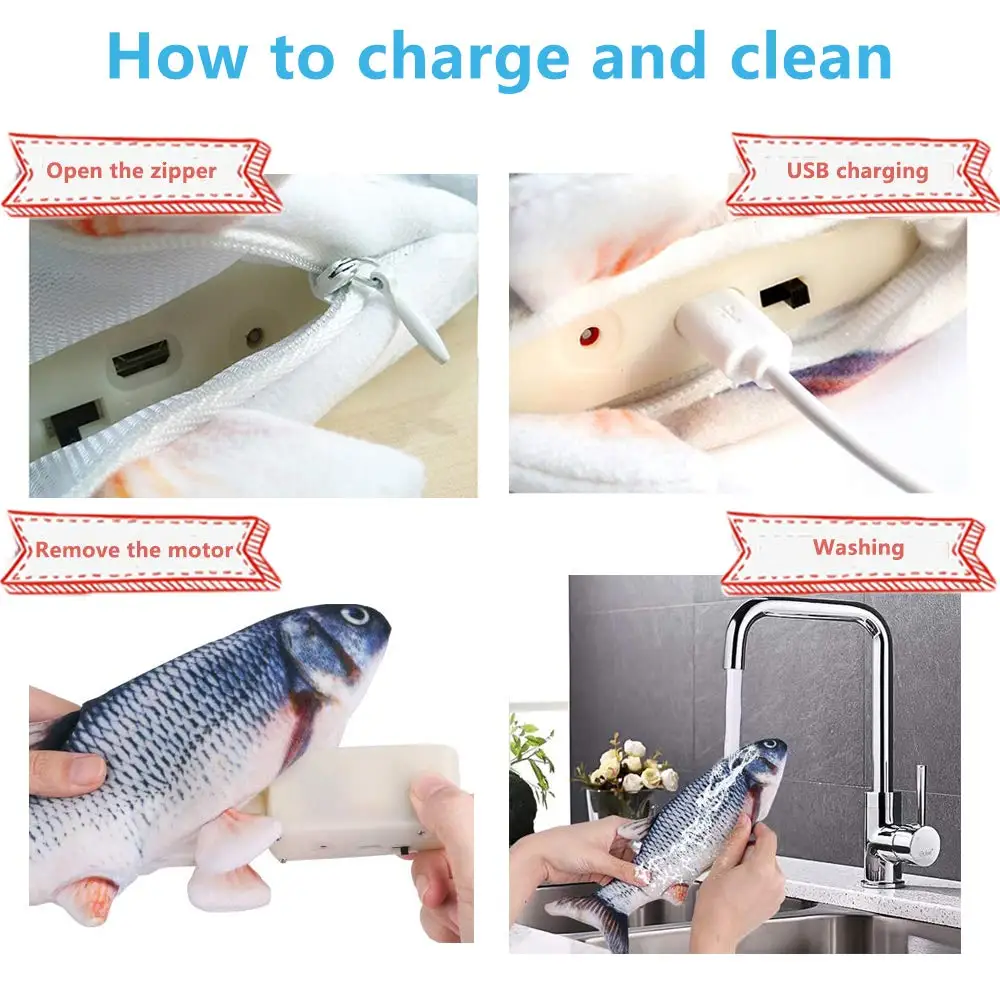 Wholesale Electric Floppy Fish Cat Toys Interactive Automatic Flopping Fish Cat Kicker Toys for Cats Puppy Small Dog