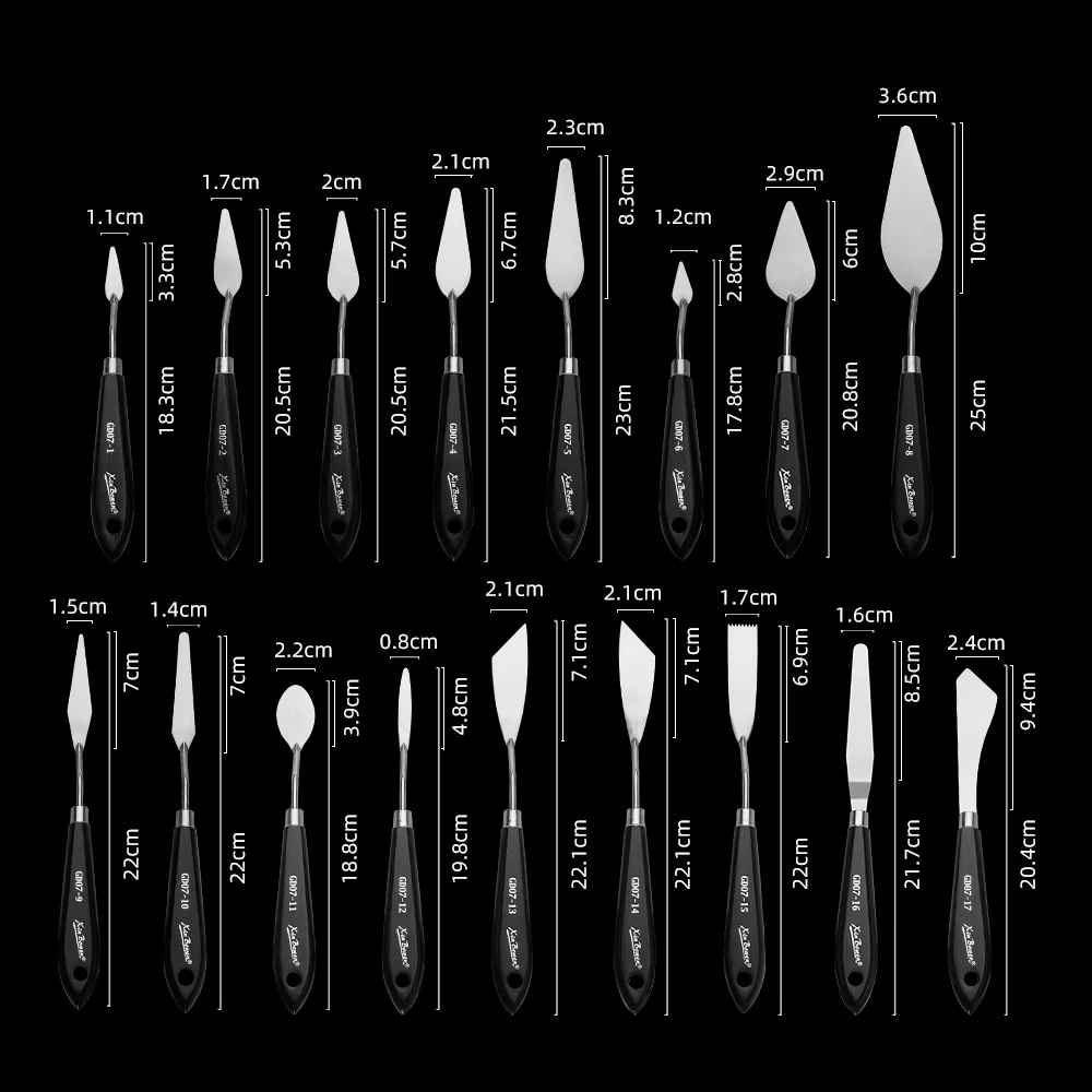 Xin Bowen Artist Paint Knife Master Level Art Wholesale Supplies Professional Art Scraper For Color Matching