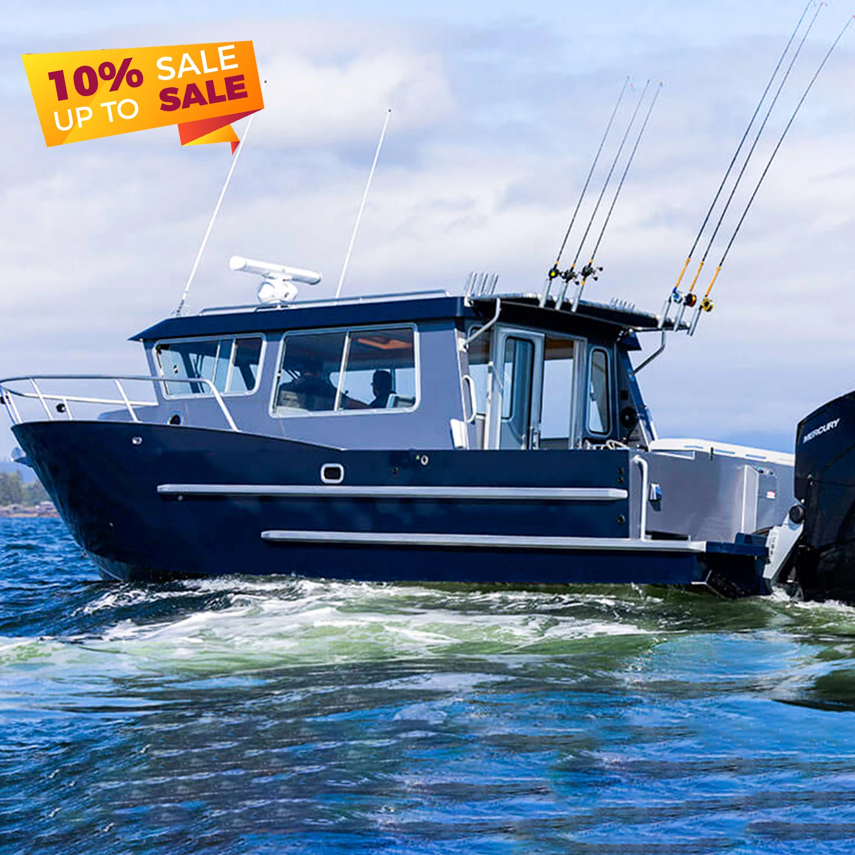 Luxury Yacht Boat Cabin Cruiser Fishing Boat 27FT Custom Size color for sale