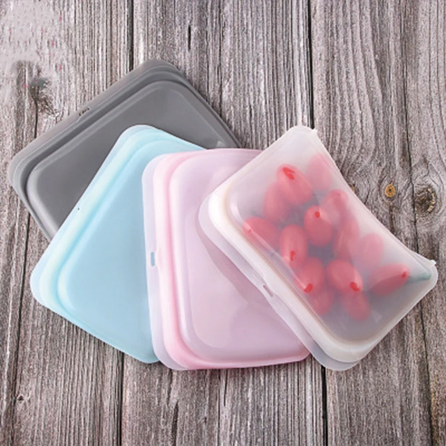 
New Trending Product Kitchen Silicone Bag, Food Grade Reusable Silicone Food Storage Bag Food Storage Bag Set 