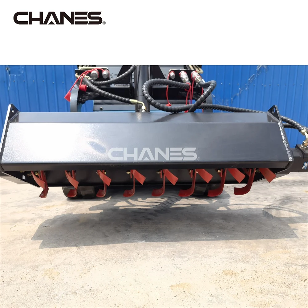 China  Chanes diesel  mini skid steer loader  tracked attachment cultivatory rotary tiller tractor garden small rotary tiller