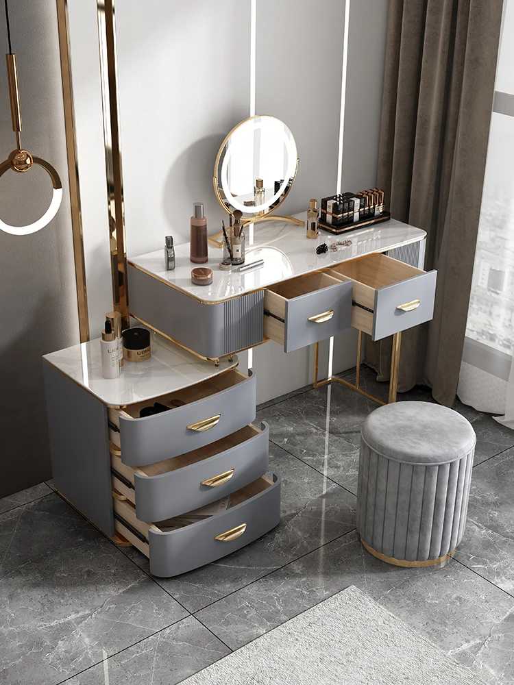 Vanity Make Up White French Wood Console Table Drawer Dresser