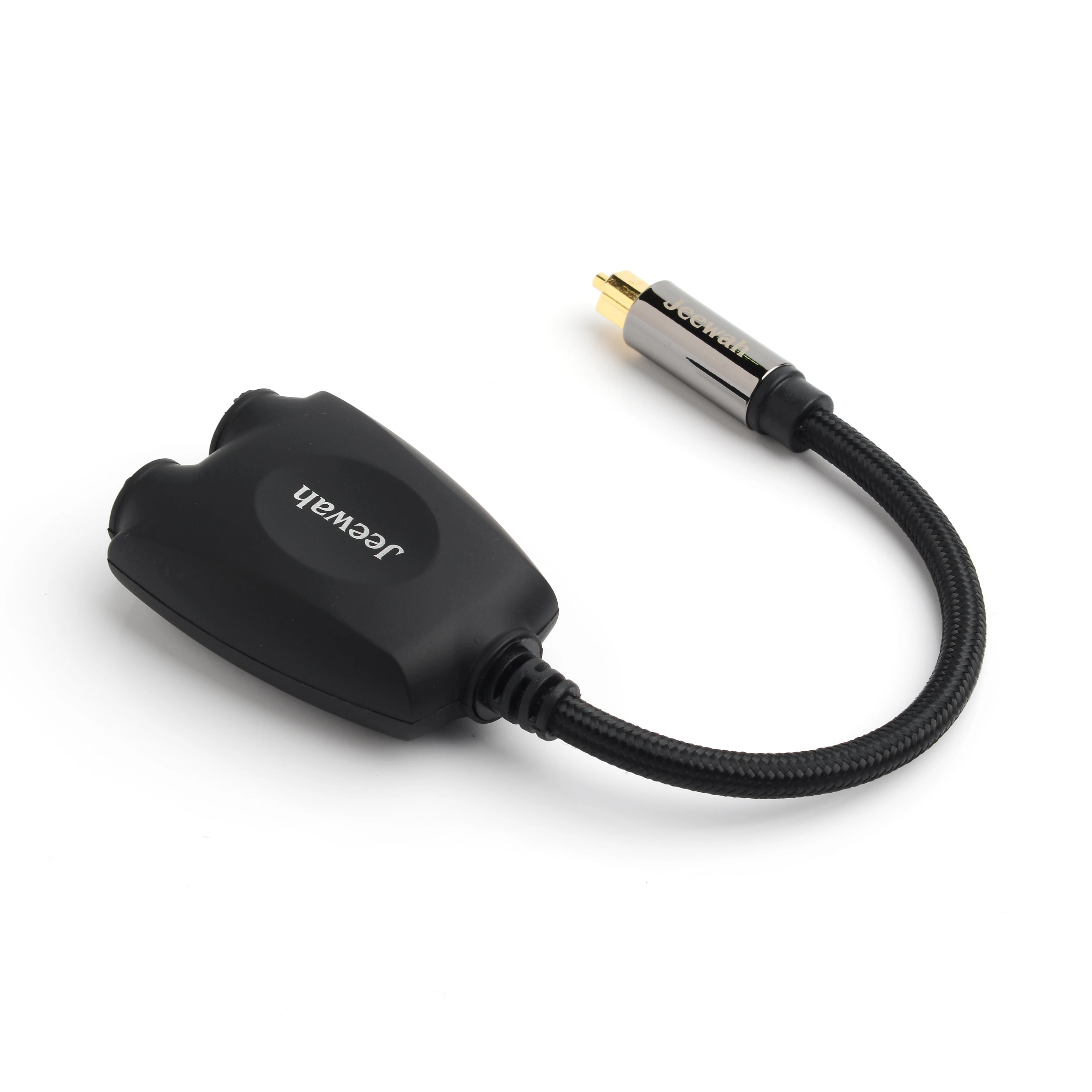 
JIEHUA Toslink Optical Fiber Audio Splitter 1 in 2 Out Aluminum Alloy with Optical Cable 