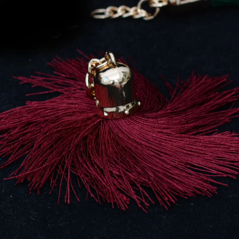 
LONGJIE tassel supplier wholesale nylon 5.5cm handmade decoration tassel for DIY keychain and jewelry making material 