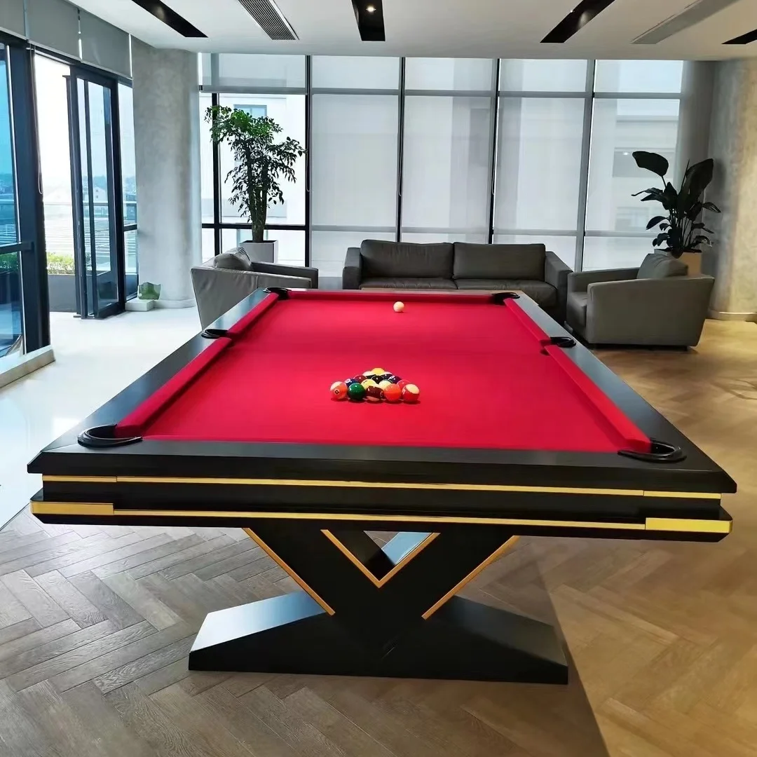 New Product Indoor  Solid Wood Cushions Black and White Billard Pool Table  8ft/9ft