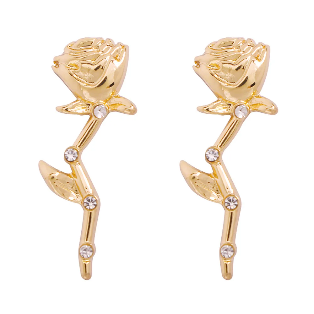 2020 Модные женские серьги-гвоздики с цветком розы