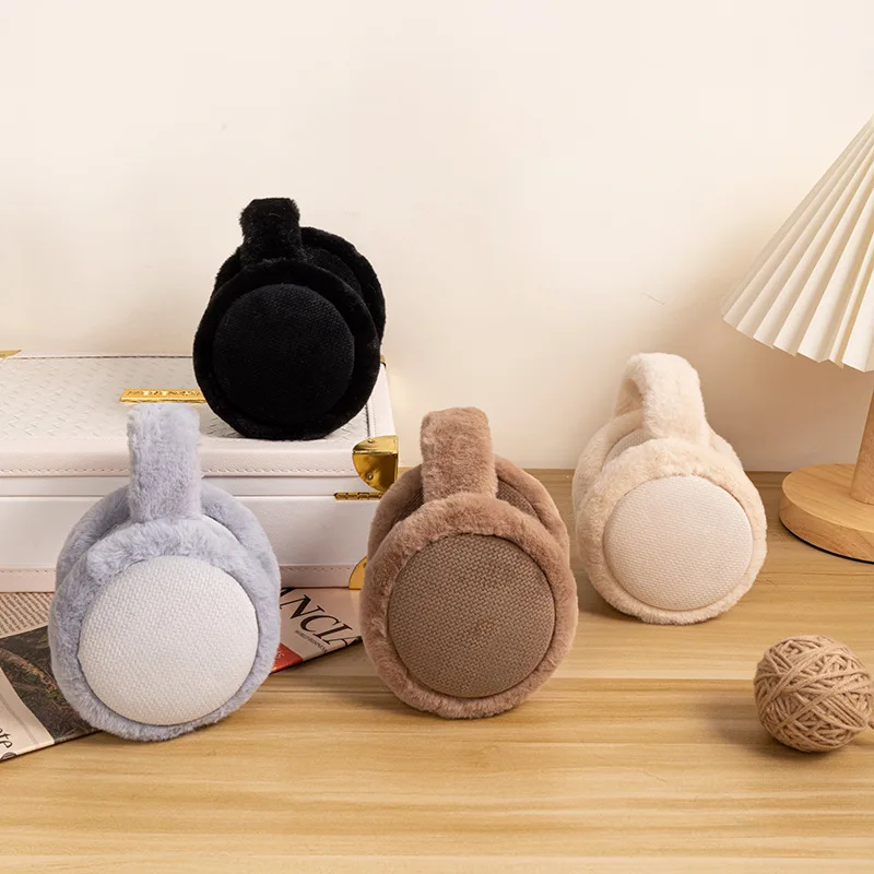 Soft Comfortable Headband Pink For Adult With Fluffy Winter Warm Multi-color Knitted Earmuffs Music Wired Headphones