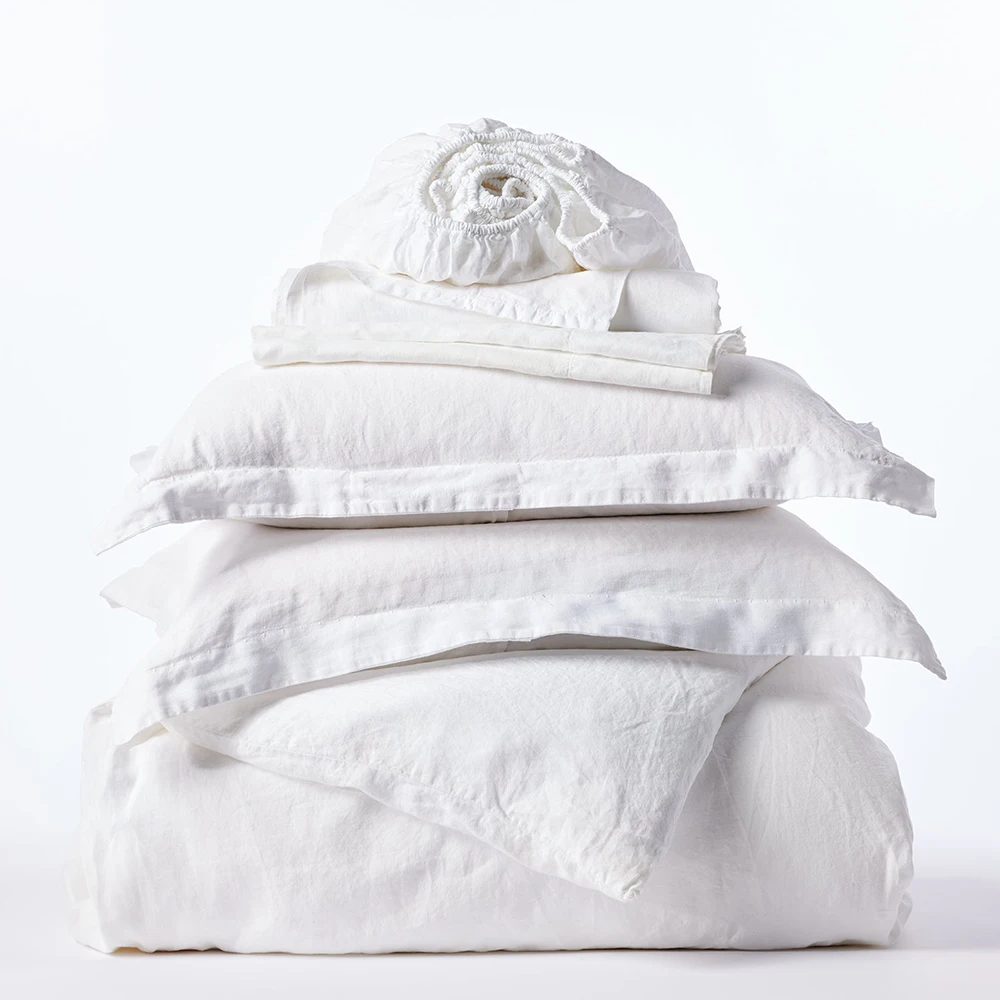 Queen King size cloth linen fabric Luxury Duvet set bedding with pillow cover French Flax pure Linen bedding sets