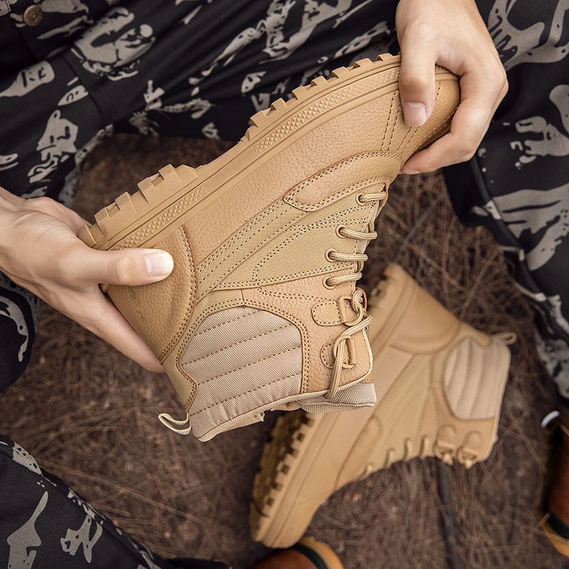 Leather breathable non-slip foot protection lightweight training boots army boots for man