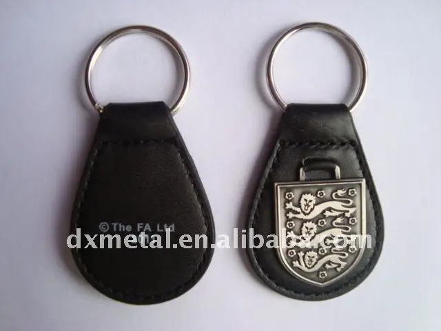 hot selling factory wholesales Custom Leather Car Keychain Custom Logo Black Leather Metal Keychain For Car Keys with low MOQ