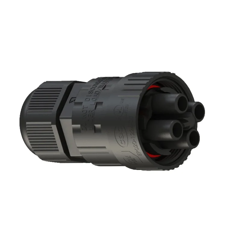 4 Pin Female IP68 waterproof 4 cores with Sealing connection of PA66 connectors