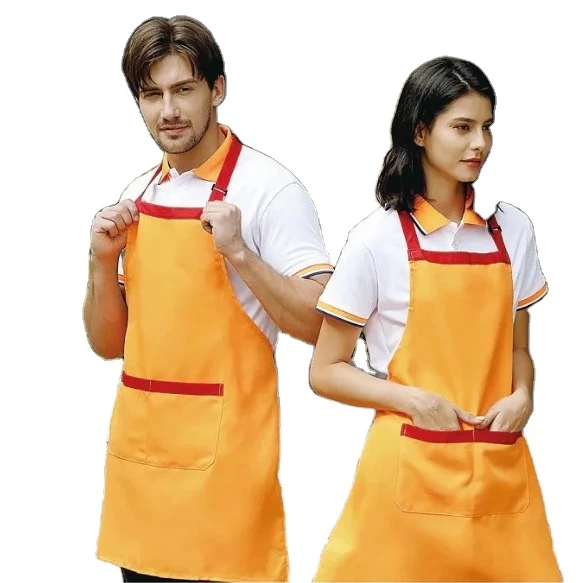 Amazon Wholesale  Chef Cooking Apron Custom Logo Half Waist Maid With Pocket