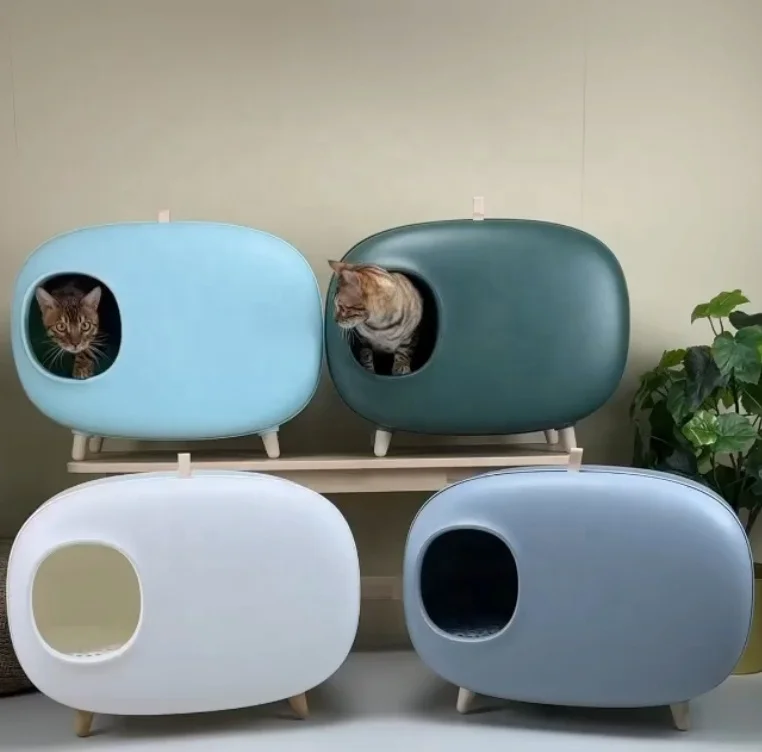 Hot selling Factory supply cat litter box house pet furniture Cat Clean Litter Box Pet Cleaning Set Plastic Pet Supplies