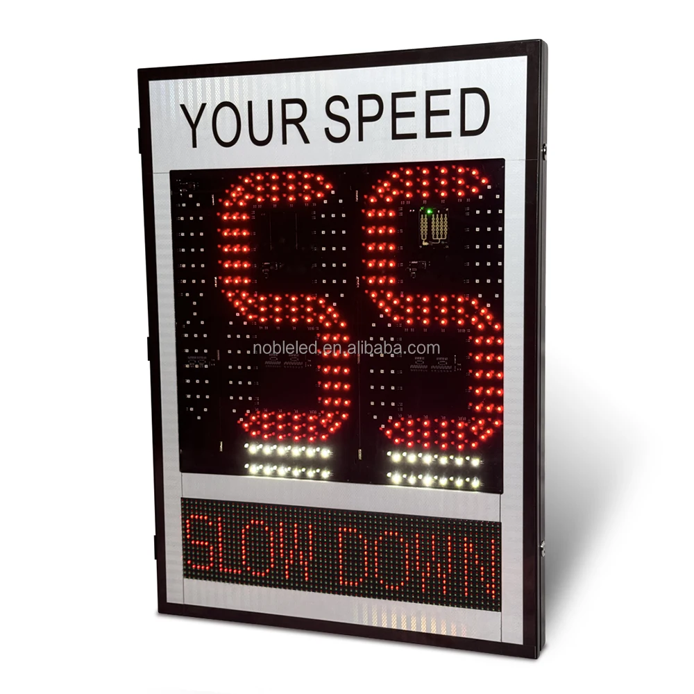 Solar 188 Digit And 1 Line Display Slow Down Radar Speed Limit Sign