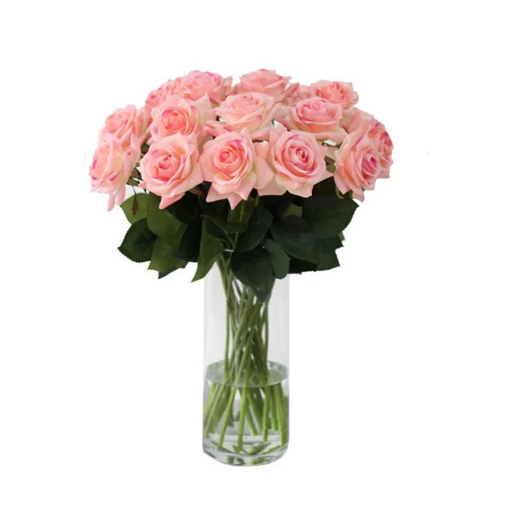 Wholesale valentines day preserved single roses real touch 15cm long stem preserved rose for Indoor Wedding Use