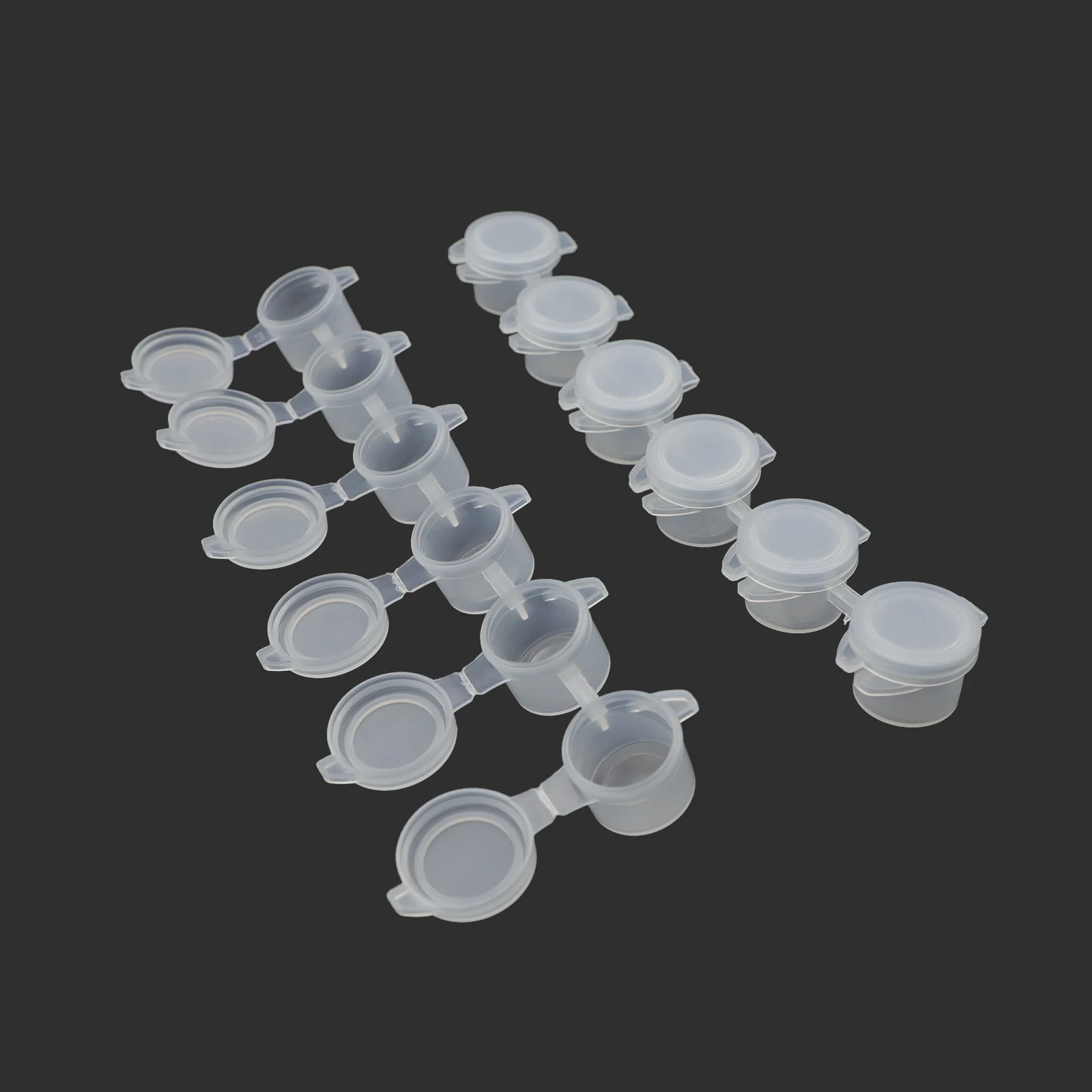 3ml x 6 empty hinged shut lid paint pots plastic painting cups paint pot strips for craft hobby art children paint