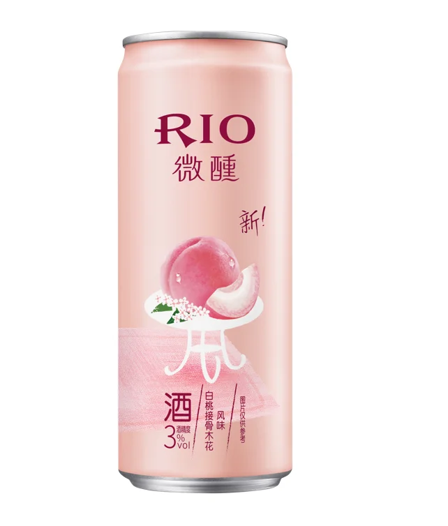 RIO ALCOHOLIC BEVERAGES CHINA FRUIT DRINK WINE Alc.3%Vol Little beautiful series white peach Elderflower Cocktail Aluminum can