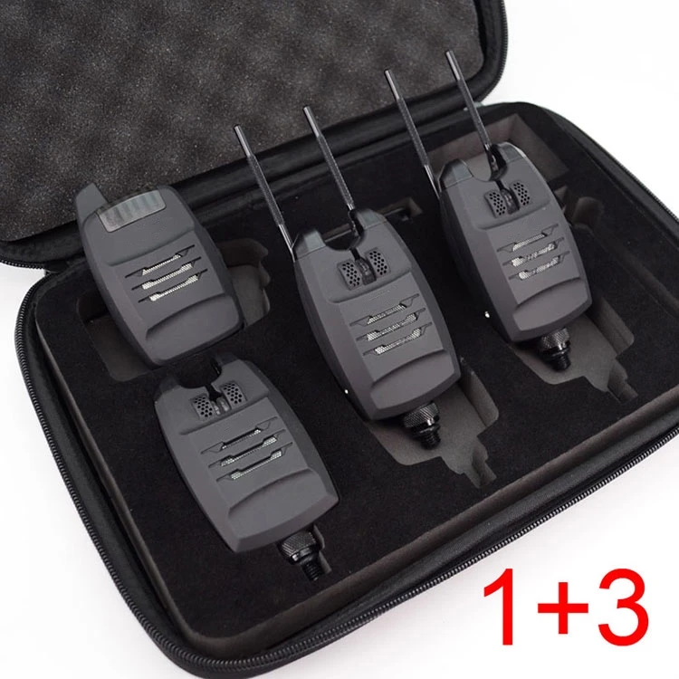 Carp Fishing Alarm Set Sounds and LED Alarming Wireless Fishing Bite Alarm Indicator Electronic with Snag Ear Bar