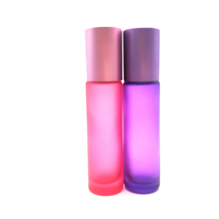 5ml 10ml 30ml Clear Amber Red Purple Empty Container Glass 10 ml Perfume Roller on Bottles Bamboo with Ball for Essential Oil