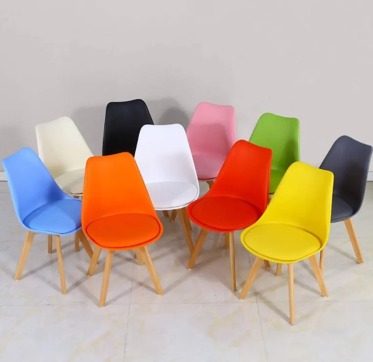 Chaise Modern Living Room Cafe Chair Wood Legs Plastic Chairs Tulip Dining Chairs for Dining Table Stulh Milano Nordic Solid