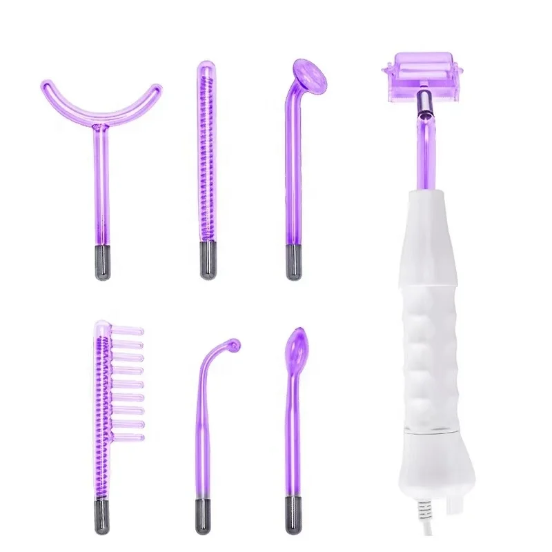 Skin Therapy Wand Portable High Frequency Skin Therapy Machine With 7 Neon  Argon Wands Anti Aging