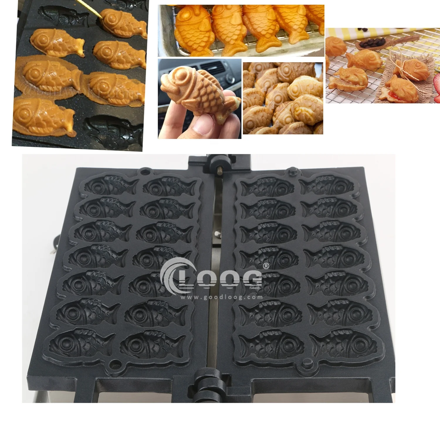 Hot Sale Electric Mini Fish Waffle Cone Maker Waffle Cake Baker 14PCS Japanese Fish Shaped Small Taiyaki Machine