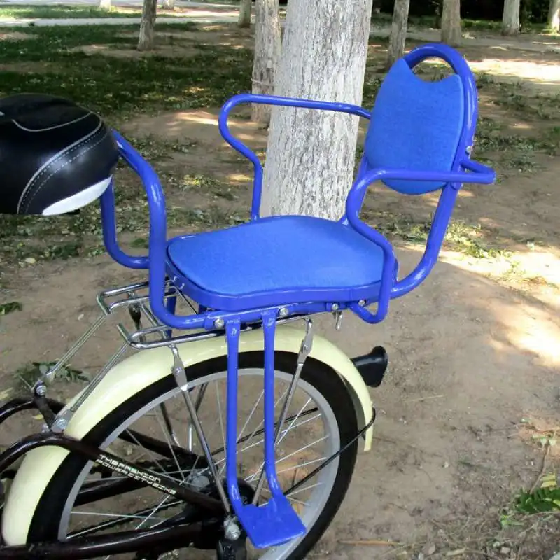 Large Electric Bicycle Accessories Child Safety Seat Thickened Rear Baby Seat with Windproof Cotton Canopy