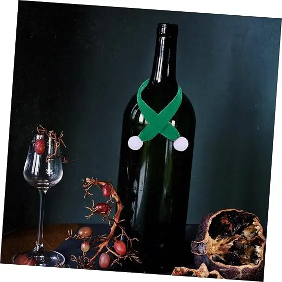 Knitted Wool Mini Scarf Christmas Scarf Easy to Store Festive Portable Scarf for Neck Wine Bottle Doll Drink Cup Decoration