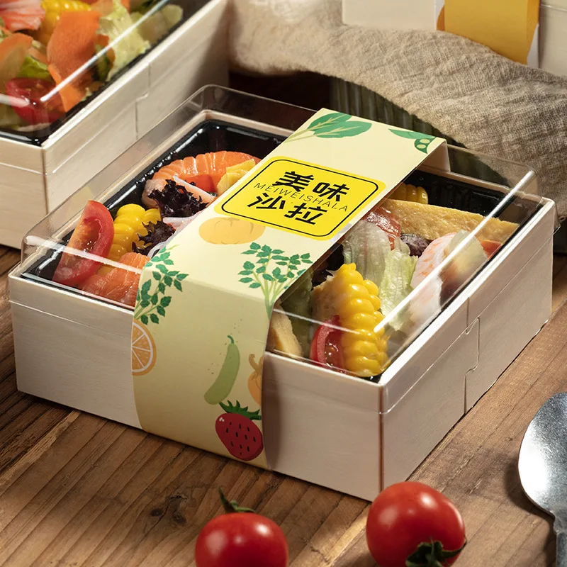Wholesale Cheap Wooden Takeaway Food Container Packaging Pastry Cake Sushi Bakery Catering Cheese Charcuterie Lunch Sushi Box