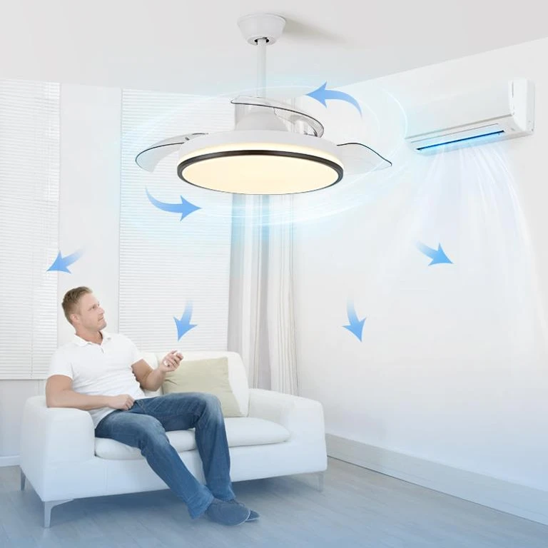 36 inch Wholesale ceiling fan for hidden blades with led light