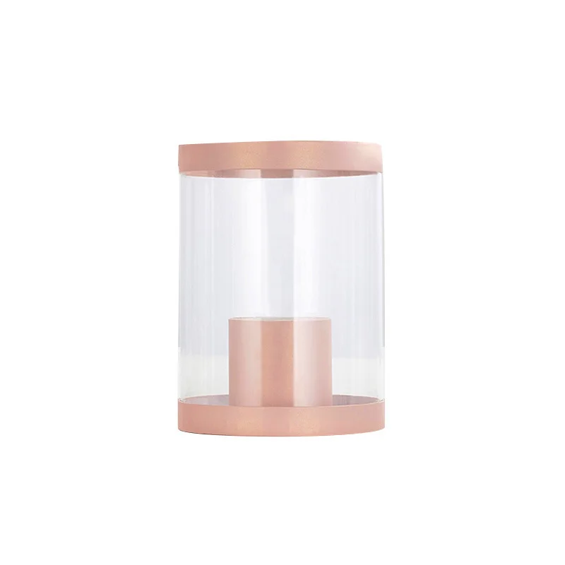 ZL Luxury PVC Transparent Cylinder Gift Rose Boxes Round Clear Preserved Soap Flower Box