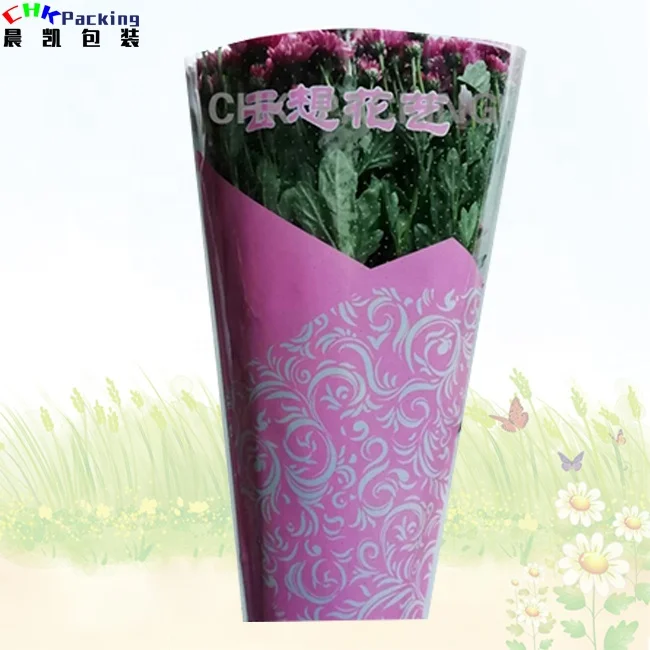 Customized Printed Plastic Fresh Flower Wrapping Sleeve