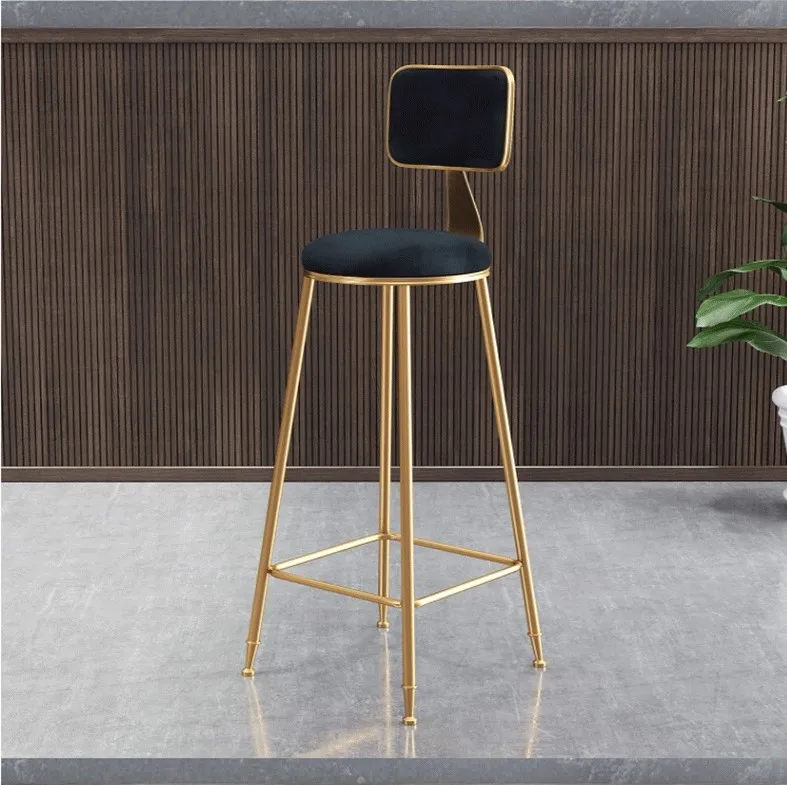 Лучшая цена металлические ножки высокие стулья из бархата синтетические в стиле ретро для бара ресторана