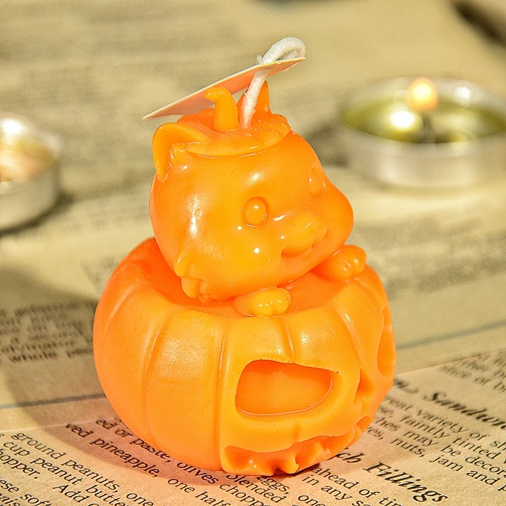 Trick or Treat Supplies Creative Hallowmas Pumpkin Cat Candle Halloween Hand Gift Shape Creative Aromatherapy Candle