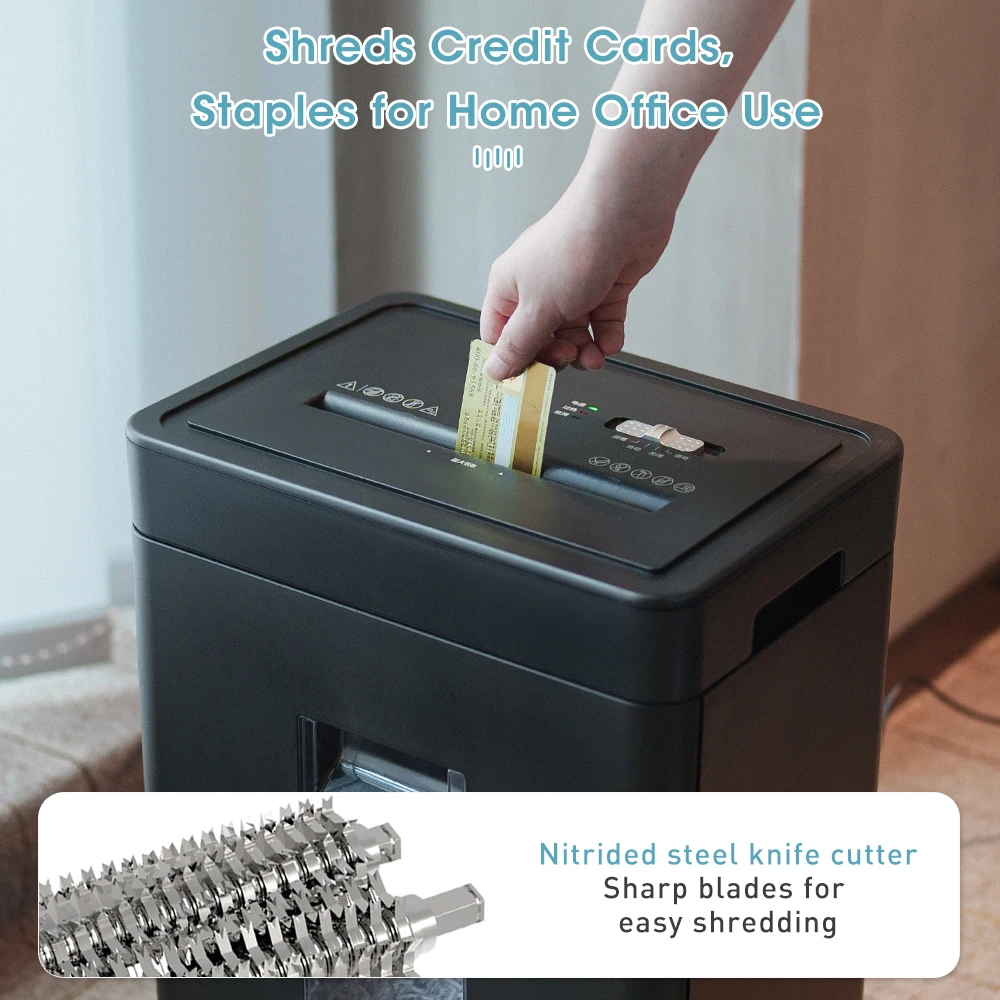 20L A4 paper shredder micro cut 2mm*12mm P5 Level 8 Sheets Applicable for small offices and homes for shredding bills and such