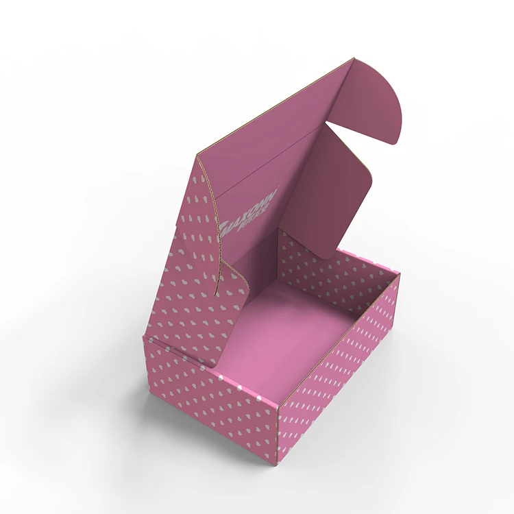 
Wholesale corrugated luxury paper pink cosmetics skin sare gift shipping mailer box custom logo for packing 