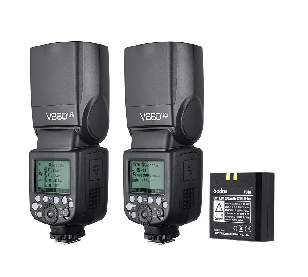  Вспышка Godox V860II для камеры Speedlite с литий-ионным аккумулятором hotshoe