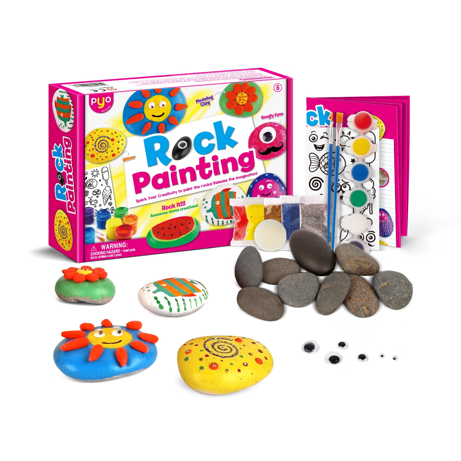 Pianopotato hot sell paint your own rock painting craft kit for kid educational toy art and craft painting toy for children