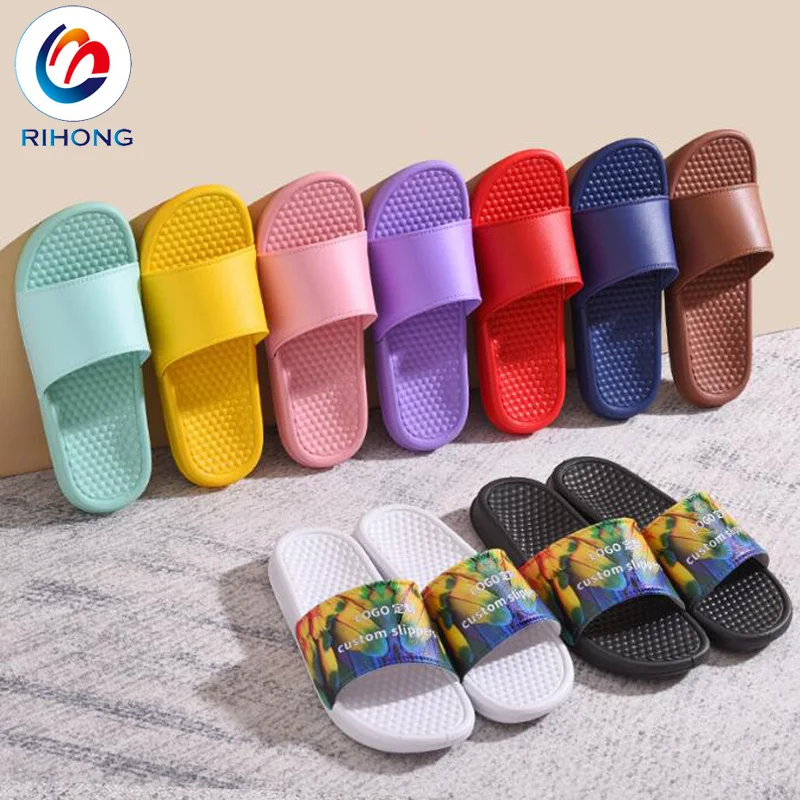 wholesale new arrival summer pvc rubber plastic sandal slide customization logo slippers for women new styles