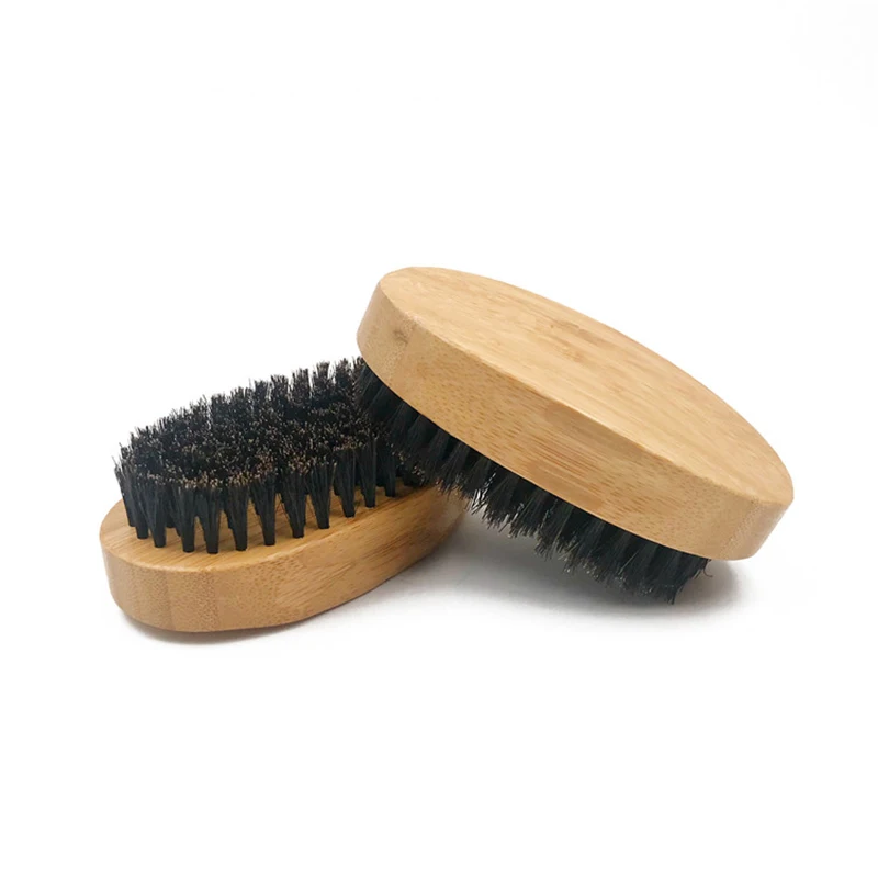 Nature oval bamboo 100% boar bristle hair beard brush